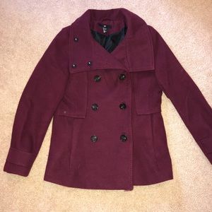 H&M Maroon Pea Coat